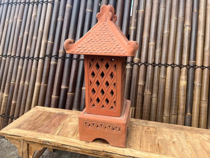 Large Heavy Terracotta Chinese Lantern