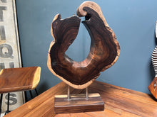 Load image into Gallery viewer, Large Heavy Rustic Abstract Sculpture on Stand