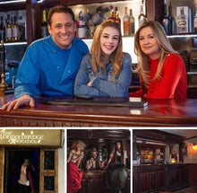 Load image into Gallery viewer, 2.6m Period Mahogany Front Counter & Bevelled Mirrored Back Bar