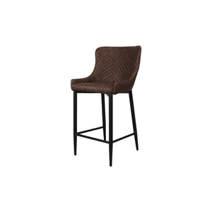 Single Classic Faux Leather Bar Stool in Brown