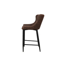 Load image into Gallery viewer, Pair of Classic Faux Leather Bar Stools in Brown