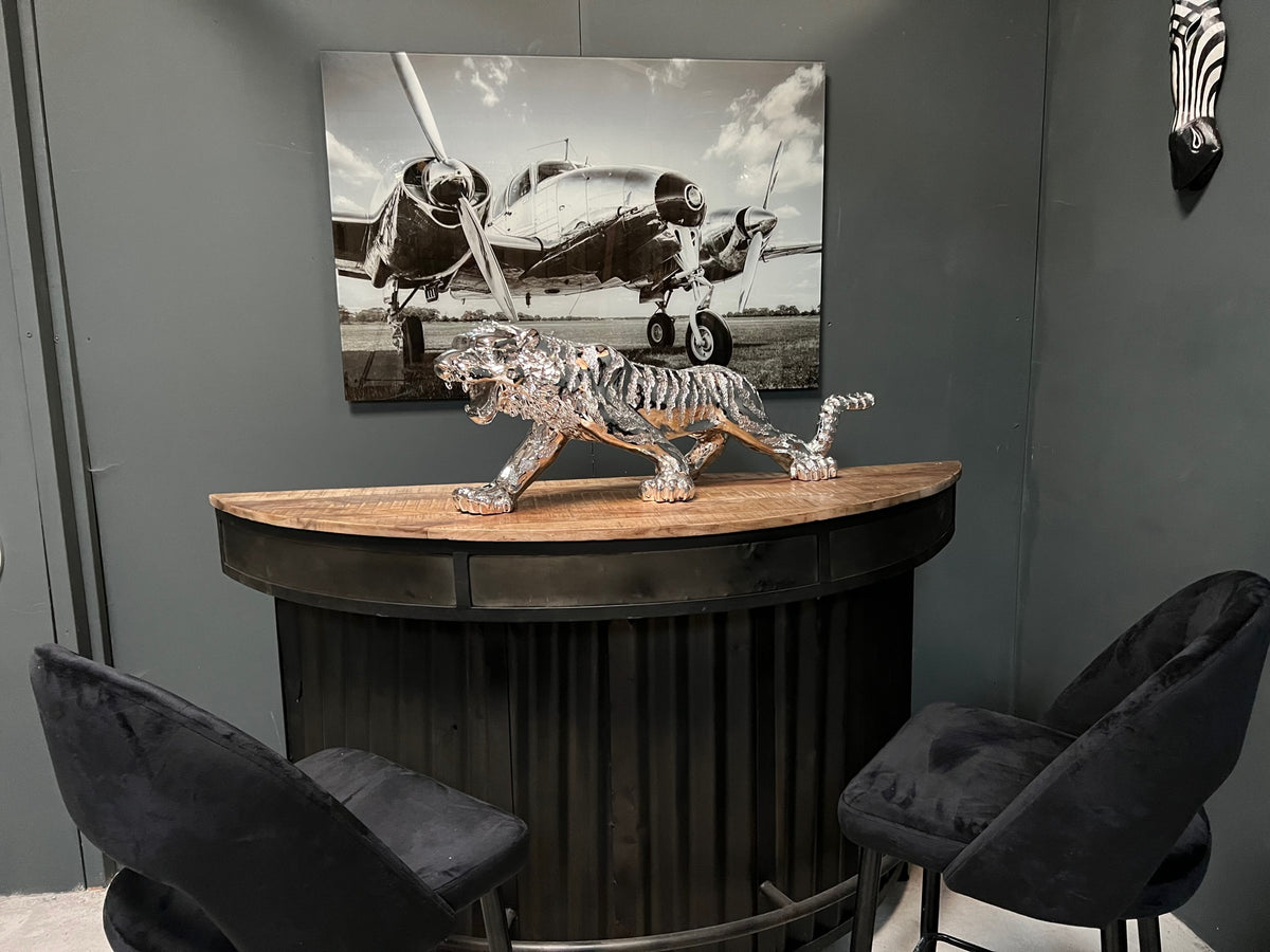 Large Silver Resin Tiger Statue John Cowell Limited