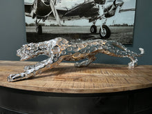 Load image into Gallery viewer, Large Silver Resin Jaguar Statue