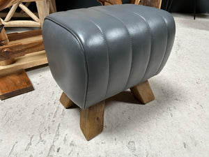Small Grey Leather Pommel Horse/Foot Stool
