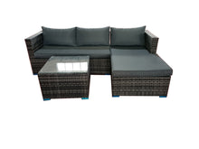 Load image into Gallery viewer, 3 Piece Grey Rattan Outdoor Furniture Set