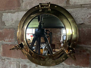 43cm Brass Port Hole Mirror