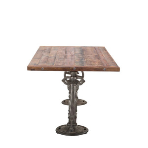 Vintage Industrial Style Dining Table with Adjustable Height