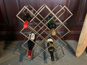 Exceptional Designer Wine Rack in a Brass Finish