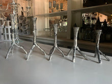 Load image into Gallery viewer, 5 Pc Nickel Candle Stick Set