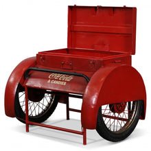 Load image into Gallery viewer, Hand Made Fabricated Metal Vintage Industrial Style Coca Cola Trailer (PRE-ORDER NOW BACK IN STOCK 4 WEEKS)