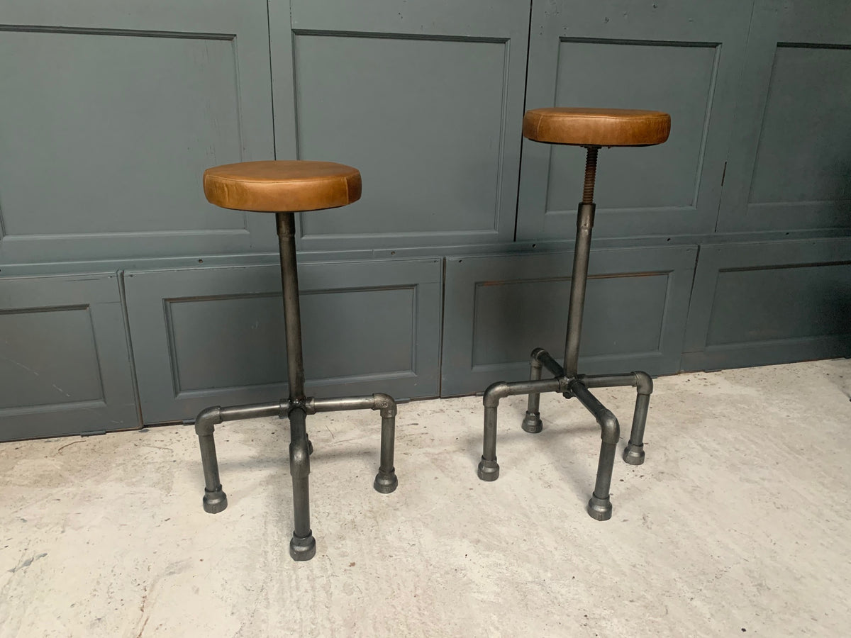 Industrial Scaffold Leather Bar Stool in Tan – John Cowell Limited
