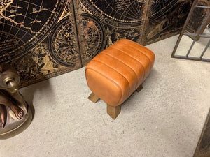 Small Tan Leather Pommel Horse/Foot Stool (PRE-ORDER NOW BACK IN STOCK 6-8 WEEKS)