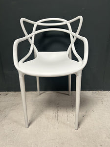 Set of 4 Philippe Starck Inspired White Dining Chairs