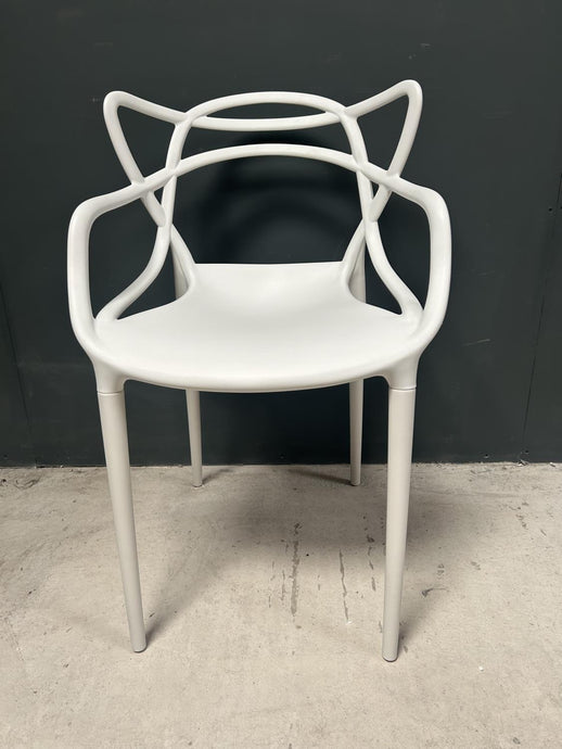Set of 4 Philippe Starck Inspired White Dining Chairs