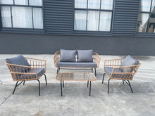 Load image into Gallery viewer, Wicker Boho Style Four Piece Bistro Conversation Suite