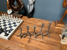 Load image into Gallery viewer, 5 Pc Nickel Candle Stick Set