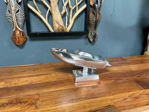 Nickel Speed Boat Ornament