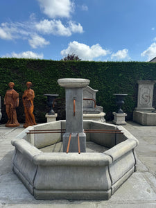 Cast Stone Provincial Style Fountain Including Metal Work