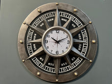 Load image into Gallery viewer, Vintage Silver Industrial Style Compass Clock
