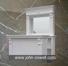 Load image into Gallery viewer, 1.5m White Home Bar - Front Counter &amp; Bevelled Mirrored Back Bar
