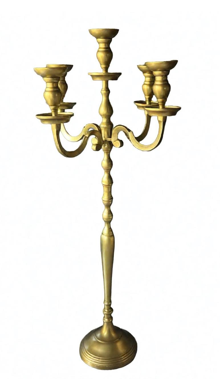 High-Quality 5-Branch Brass Candelabra