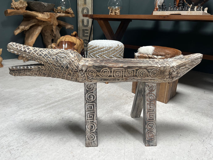 Highly Detailed Oriental Crocodile Bench