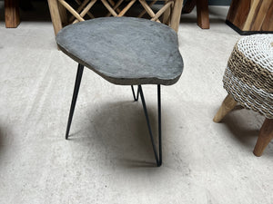 Highly Unique Real Stone Table Top on a Metal Industrial Base