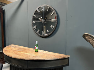 Large Mirrored Silver Wall Clock