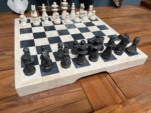 Heavy Hand Carved Solid Marble Chess Set