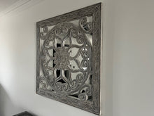 Load image into Gallery viewer, Oriental Detailed MIRROR (90cm square) in Silver