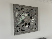 Load image into Gallery viewer, Oriental Detailed MIRROR (90cm square) in Silver