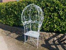 Load image into Gallery viewer, Iron Ornate Round Garden Chair in White