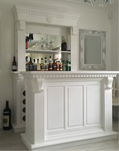 Load image into Gallery viewer, 1.5m White Home Bar - Front Counter &amp; Bevelled Mirrored Back Bar