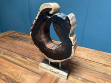 Load image into Gallery viewer, Large Heavy Rustic Abstract Sculpture on Stand