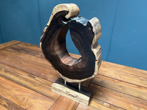 Large Heavy Rustic Abstract Sculpture on Stand