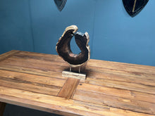 Load image into Gallery viewer, Large Heavy Rustic Abstract Sculpture on Stand