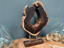 Load image into Gallery viewer, Large Heavy Rustic Abstract Sculpture on Stand
