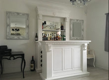 Load image into Gallery viewer, 1.5m White Home Bar - Front Counter &amp; Bevelled Mirrored Back Bar