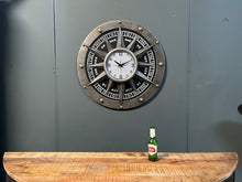 Load image into Gallery viewer, Vintage Silver Industrial Style Compass Clock
