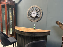 Load image into Gallery viewer, Vintage Silver Industrial Style Compass Clock