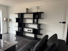 Load image into Gallery viewer, Large Black Shelving Unit 220cm – Renzo Style Contemporary Designer Display Unit