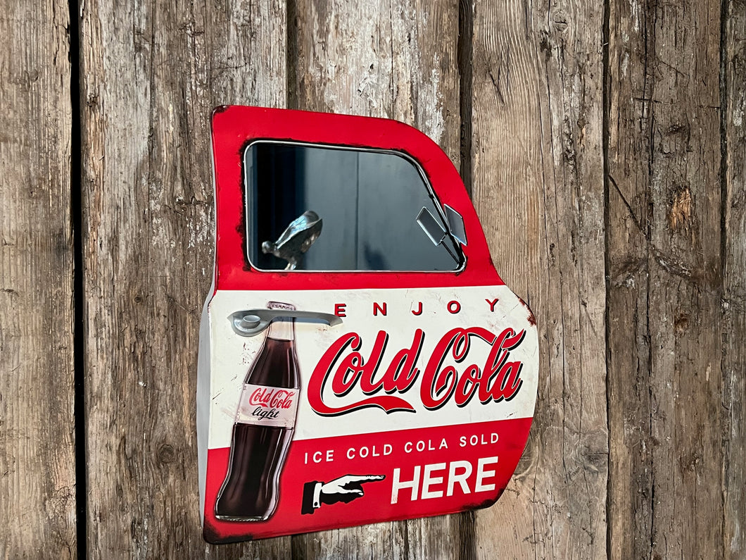 Large Metal Vintage Coca Cola Car Door Mirror