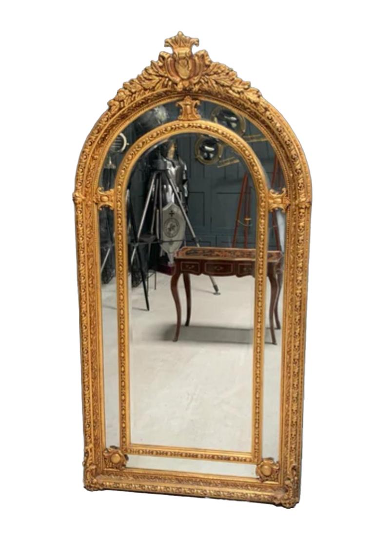 Baroque Ornate 2m High Wall/Floor Mirror with Arched Frame