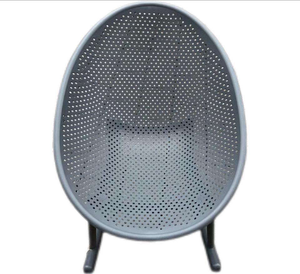 Outdoor Grey Egg Rocking Chair