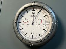 Load image into Gallery viewer, Vintage Silver Industrial Style Geneva Chronograph Wall Clock