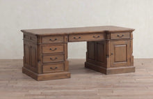 Load image into Gallery viewer, Traditional Rustic Solid Mindi Wood Partner's Desk