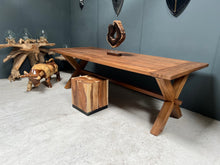 Load image into Gallery viewer, huge-240cm-recycled-teak-dining-table-wood-furniture-kitchen-design-unique-character-solid-wood-john-cowell-ltd