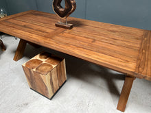 Load image into Gallery viewer, huge-240cm-recycled-teak-dining-table-wood-furniture-kitchen-design-unique-character-solid-wood-john-cowell-ltd