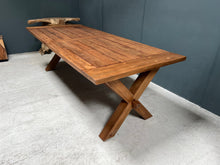 Load image into Gallery viewer, huge-240cm-recycled-teak-dining-table-wood-furniture-kitchen-design-unique-character-solid-wood-john-cowell-ltd