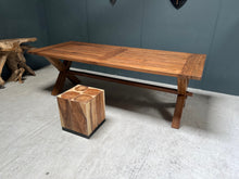 Load image into Gallery viewer, huge-240cm-recycled-teak-dining-table-wood-furniture-kitchen-design-unique-character-solid-wood-john-cowell-ltd
